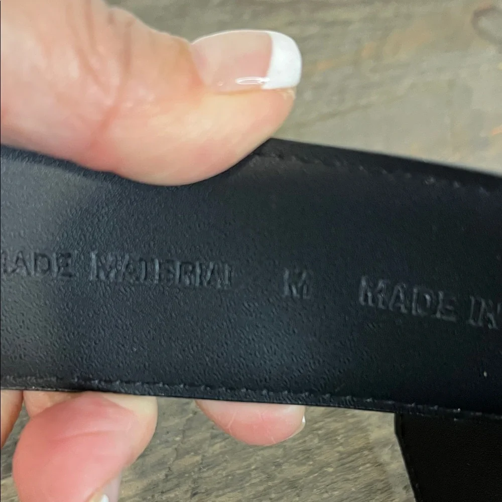 Etienne Aigner Black Belt with Silver Buckle - Picture 3 of 5